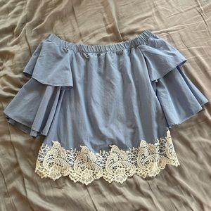 ZARA Off the Shoulder Top with Lace